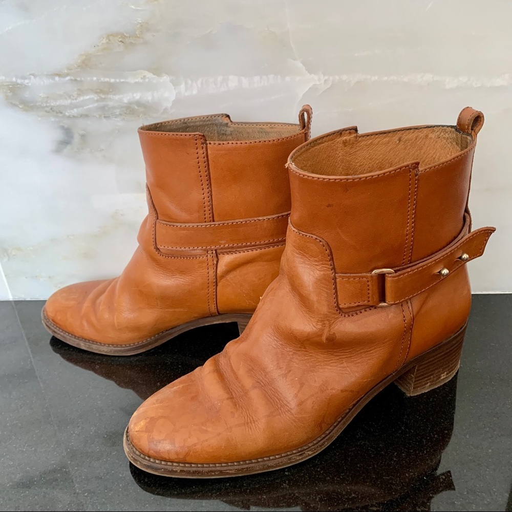 JCREW Leather Buckle Boots